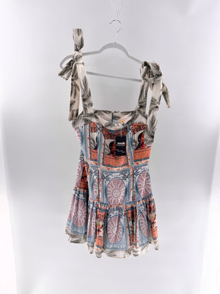 Agua Bendita sleeveless mini dress with pattern, M