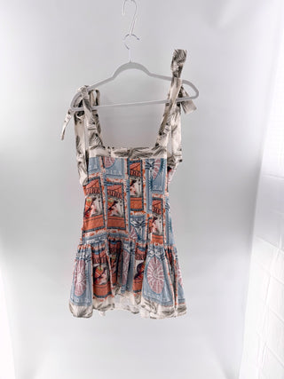 Agua Bendita sleeveless mini dress with pattern, M