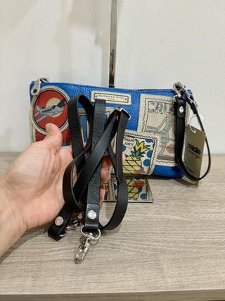 Barbara Rihl Blue Miami-themed Handbag w/strap