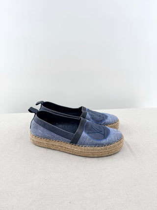 Louis Vuitton logo denim espadrilles, 39
