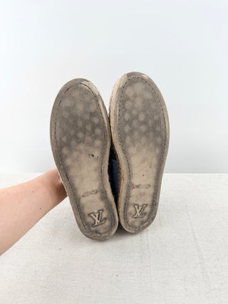 Louis Vuitton logo denim espadrilles, 39