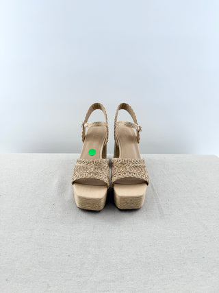 Marc Fisher raffia platform sandals, 9