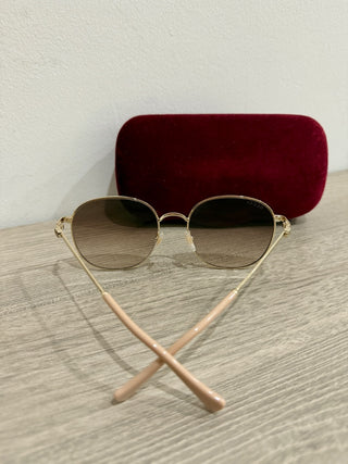 Gucci GG 1142S Gold frame, brown lens sunglasses