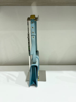 Christian Dior Montaigne Ombre Gradient Leather Flap Shoulder Bag Light Blue