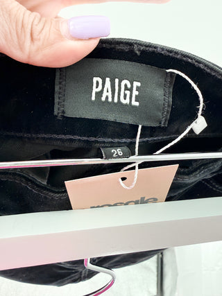 Paige mini skirt featuring a mid-rise waistband with belt loops, and a button and zip closure, finished with a clean straight silhouette, 26