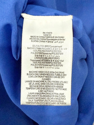 BCBGMaxazria Eve Off Shoulder Slit Ruffle Trim Long Evening Dress Blue Womens 8