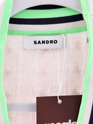 Sandro v neck cable knit sweater, S