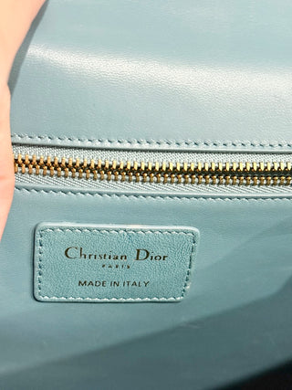 Christian Dior Montaigne Ombre Gradient Leather Flap Shoulder Bag Light Blue