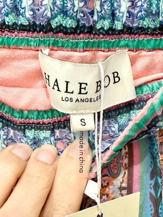 Hale Bob Paisley Print Boho Flowy A-Line Maxi Skirt Pink Blue Women's Size S
