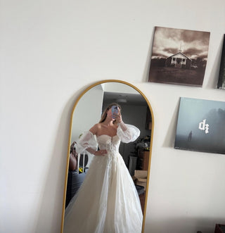 Selinci Cream Wedding Dress with beading and mesh, 2