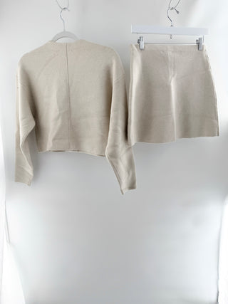 Mable roxy cardigan with mini knit skirt, M