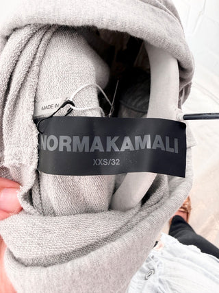 Norma Kamali Cotton Blend Long Sleeve Relaxed Pullover Hoodie Gray Women's XXS