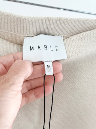 Mable roxy cardigan with mini knit skirt, M