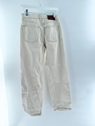 Grlfrnd denim jeans featuring a mid-rise waist, classic five-pocket styling, and a relaxed straight-leg silhouette, 25