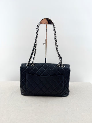 Chanel classic single flap jumbo bag caviar leather, jumbo