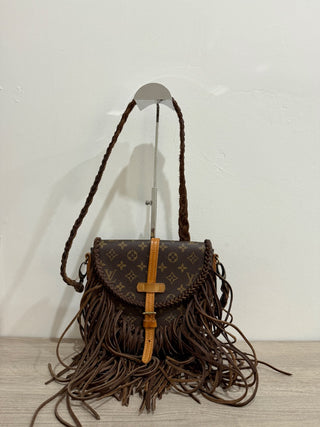 Vintage Boho Bags upcycled louis vuitton monogram fringe cross body bag