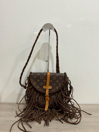 Vintage Boho Bags upcycled louis vuitton monogram fringe cross body bag