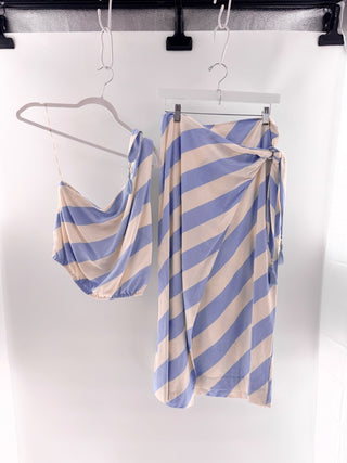 Dress To diagonal stripes set to and skirt, M