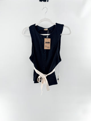 Free People vest with contrast sash, S