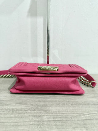 Chanel small quilted caviar leather boy bag