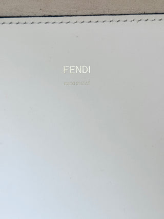 Fendi sunshine medium leather embossed tote with tortoise shell handles