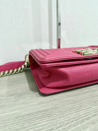 Chanel small quilted caviar leather boy bag