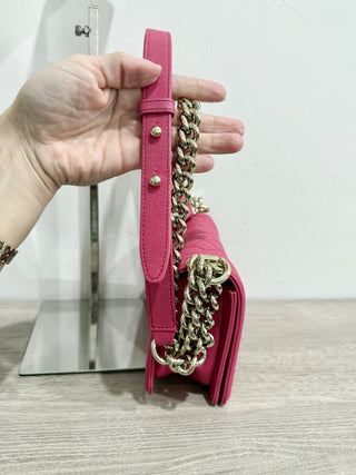 Chanel small quilted caviar leather boy bag