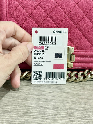 Chanel small quilted caviar leather boy bag