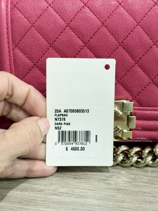 Chanel small quilted caviar leather boy bag