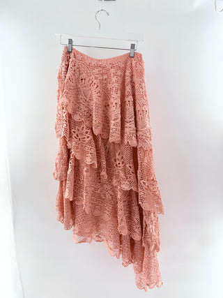 Farm Rio guipire tiered midi skirt, XS