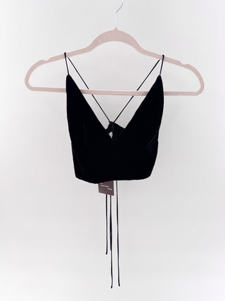 Cami NYC crop velvet tank top, M