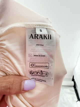 arakii high-waisted wide-leg pants featuring a soft draped fold-over waistband and a relaxed, flowing silhouette, S