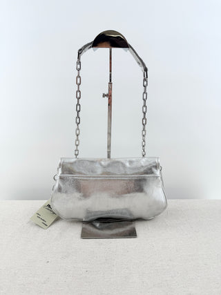 Tory Burch reva metallic flap clutch and shoulder bag