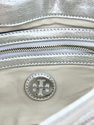 Tory Burch reva metallic flap clutch and shoulder bag