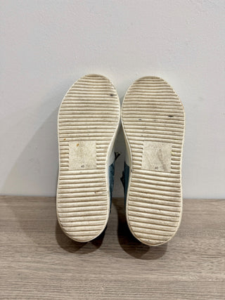 Giuseppe Zanotti Girlhood Leather Velvet Trim Comfort Sneaker White/Light Blue 40