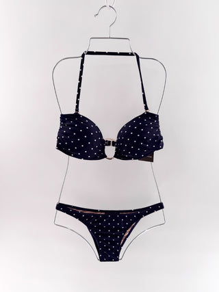 Adriana Degreas Polka Dots Bandeau Bikini Set, M
