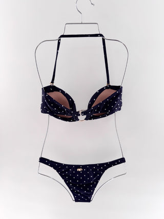 Adriana Degreas Polka Dots Bandeau Bikini Set, M