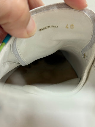 PRADA Espadrille Spazzolato Calzature Donna Platform Oxford Shoes White/Blue 40