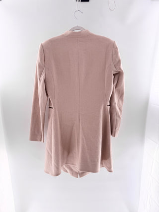 NWT BCBGMaxAzria Arelia Long Sleeve Notch Stand Long Overcoat Beige Womens XS