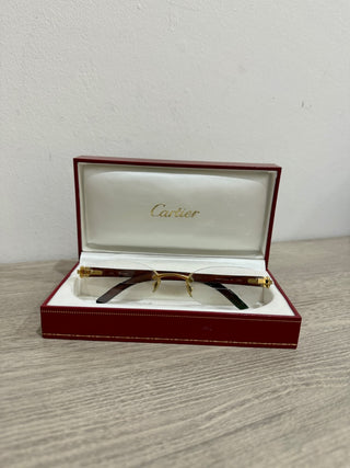 Cartier optical frames 135 b wood temples with box