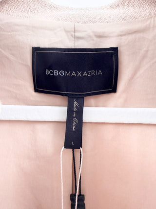 NWT BCBGMaxAzria Arelia Long Sleeve Notch Stand Long Overcoat Beige Womens XS