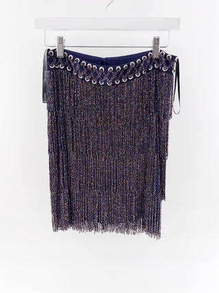Sherri Hill Beaded Fringe mini skirt, 6