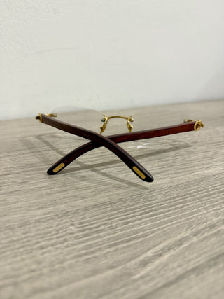 Cartier optical frames 135 b wood temples with box