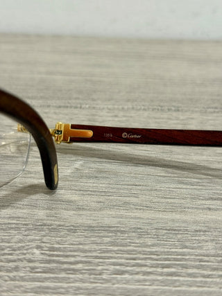 Cartier optical frames 135 b wood temples with box