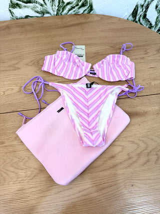 Triangl terry striped bikini set, top L / bottom M