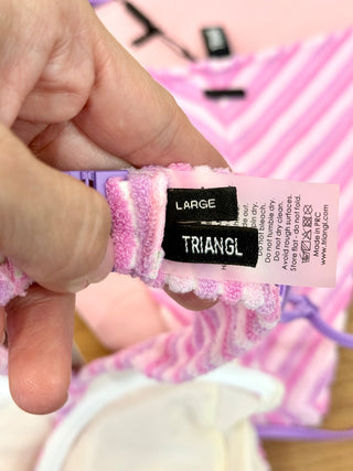 Triangl terry striped bikini set, top L / bottom M