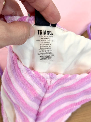 Triangl terry striped bikini set, top L / bottom M