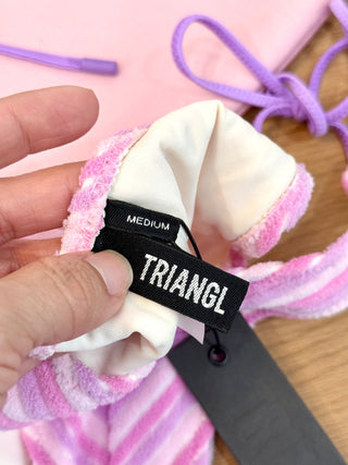 Triangl terry striped bikini set, top L / bottom M