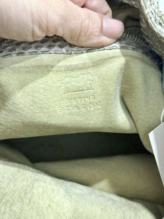 Hunting Season Python Leather Bucket Bag with Shoulder Strap Tan/Gray