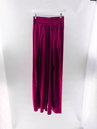 Mayle Vasquez High-Waisted Pleated Wide-Leg Pants, S